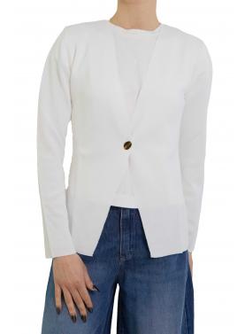 Cardigan con bottone  tinta unita 